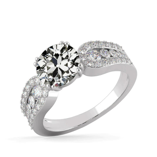 natural round diamond 4.50ct ring front view