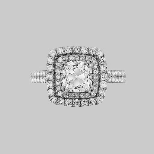 natural round diamond 4.50ct ring front view