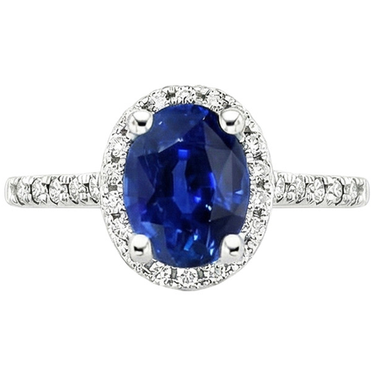 natural round sapphire 6ct ring close up detail