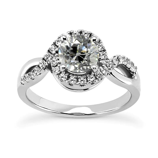 natural round diamond 3.75ct ring front view