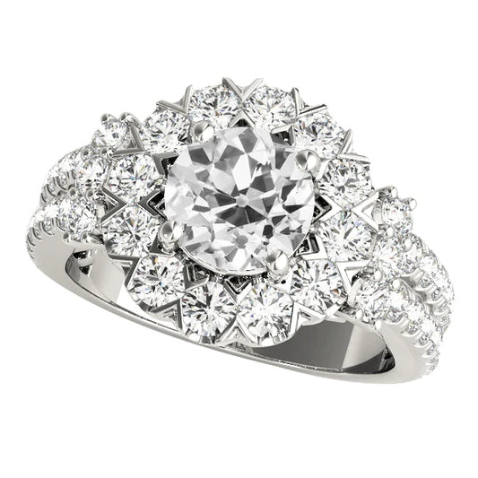 natural round diamond 5.50ct ring front view