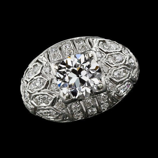 natural round diamond 3.75ct ring front view
