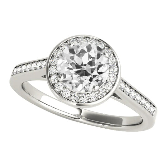 natural round diamond 3.50ct ring front view