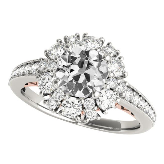 natural round diamond 6ct ring front view