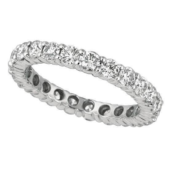 Round Natural Brilliant Diamond Eternity Band 2.20 Carat White Gold 14K