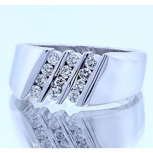 Round Natural Diamond Anniversary Band Thick Shank White Gold 14K