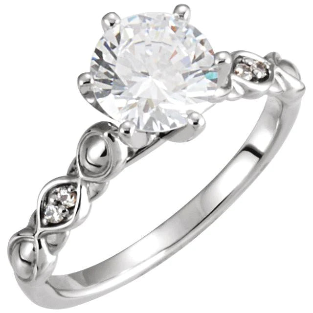 Round Natural Diamond Anniversary Ring 1.57 Carats White Gold 14K