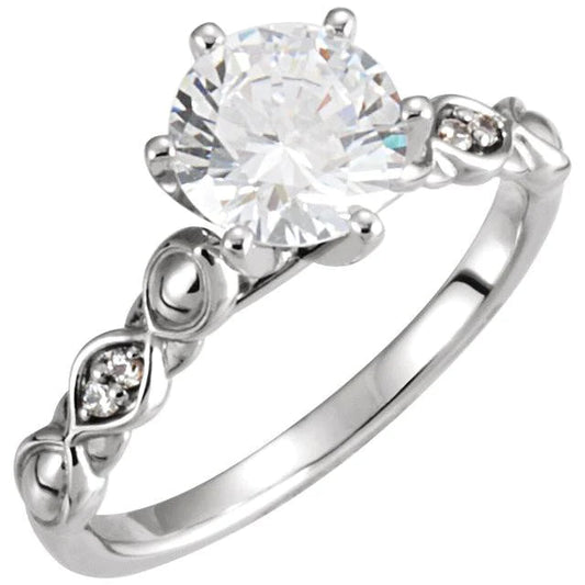 natural round diamond 1.57ct ring front view