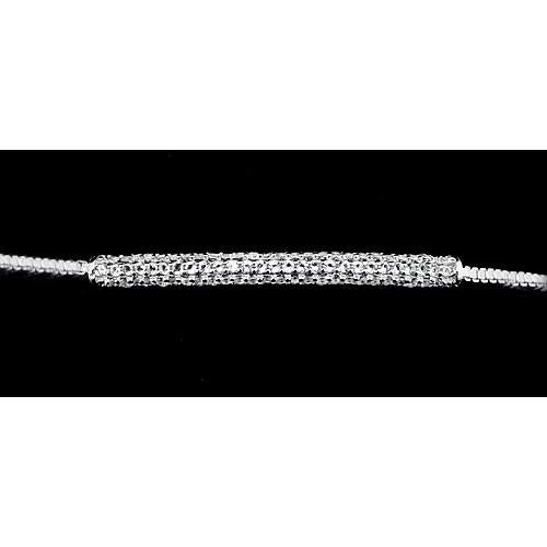 Round Natural Diamond Bracelet 3 Carats Prong Set White Gold