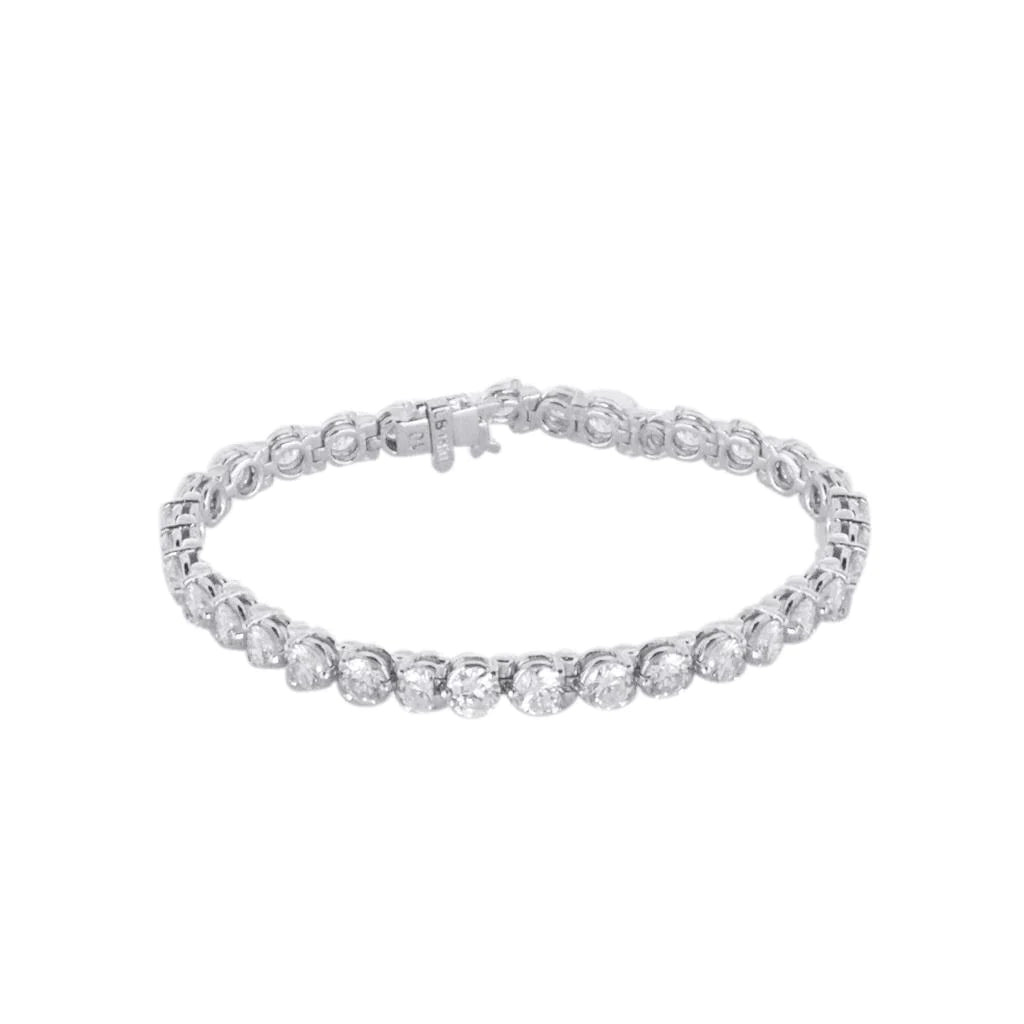 Round Natural Diamond Bracelet White Gold 14K New 9.60 Carats