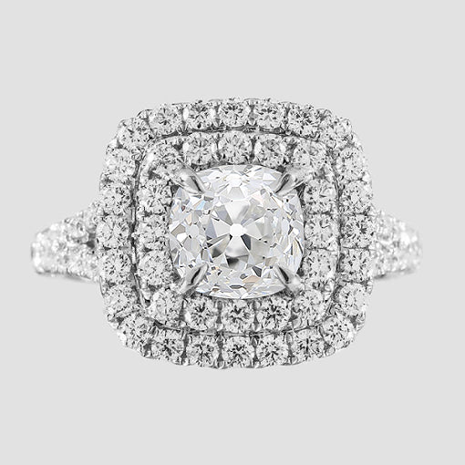 natural round diamond 4.25ct ring front view