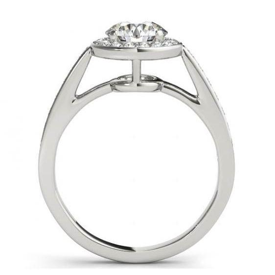 Round Natural Diamond Engagement Halo Ring 1.50 Carats