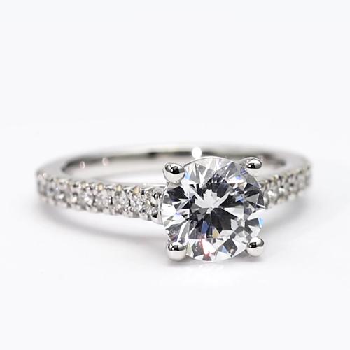 Round Natural Diamond Solitaire Ring