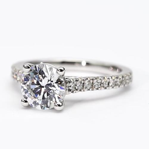 Round Natural Diamond Ring With Accents