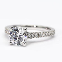 Round Natural Diamond Ring With Accents