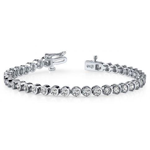 Round Natural Diamond Tennis Bracelet Solid White Gold Fine Jewelry 5.55 Ct