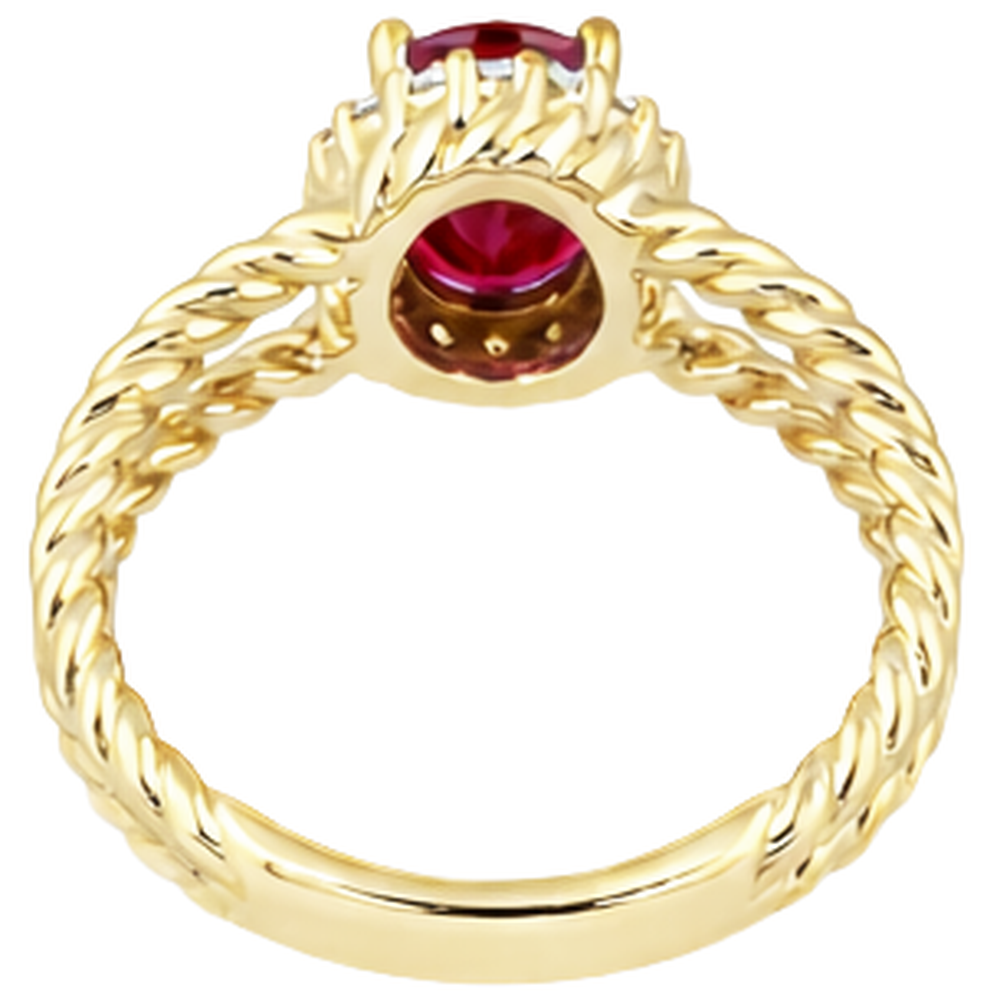 natural round ruby 1.25ct ring with diamond accents
