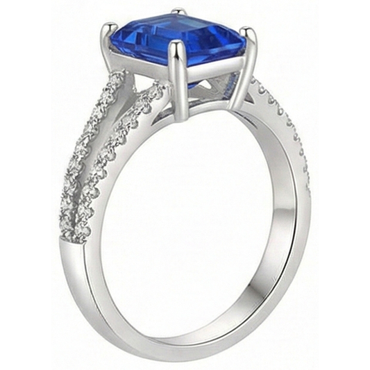 natural emerald sapphire 2.50ct ring side angle