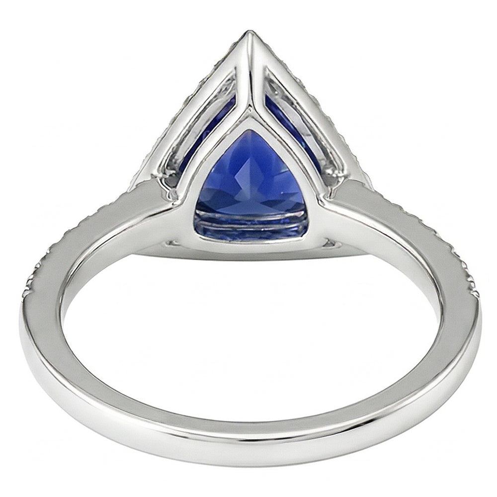 natural round sapphire 1.50ct ring profile view