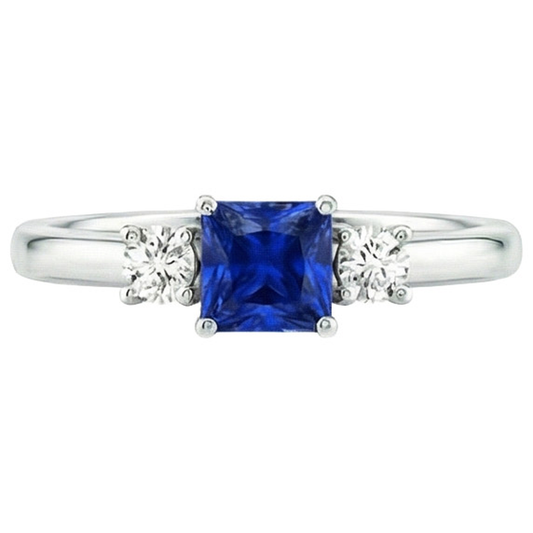 natural round sapphire 1.25ct ring side angle