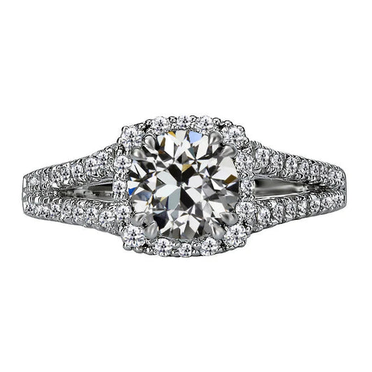natural round diamond 7ct ring front view