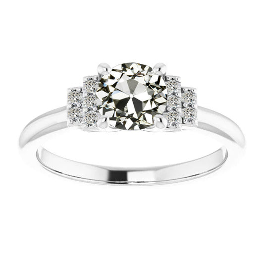 natural round diamond 2ct ring front view