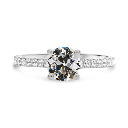 natural round diamond 3.50ct ring front view