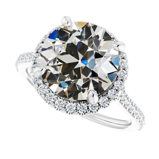natural round diamond 8.50ct ring front view