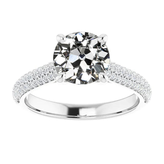 natural round diamond 5.25ct ring front view
