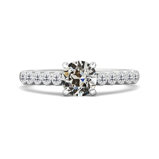 natural round diamond 2.50ct ring front view