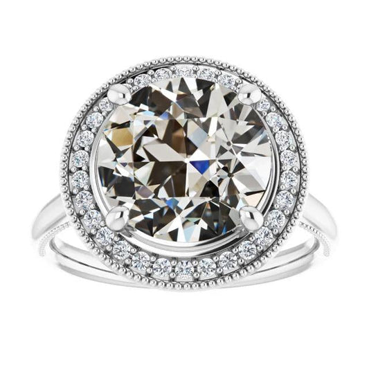 natural round diamond 7.50ct ring front view