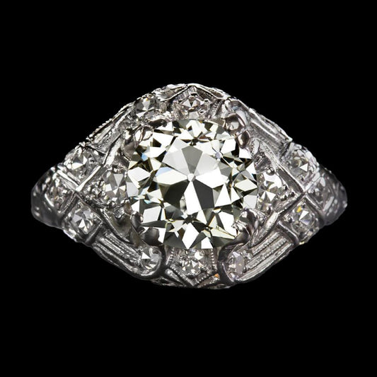 natural round diamond 4.25ct ring front view
