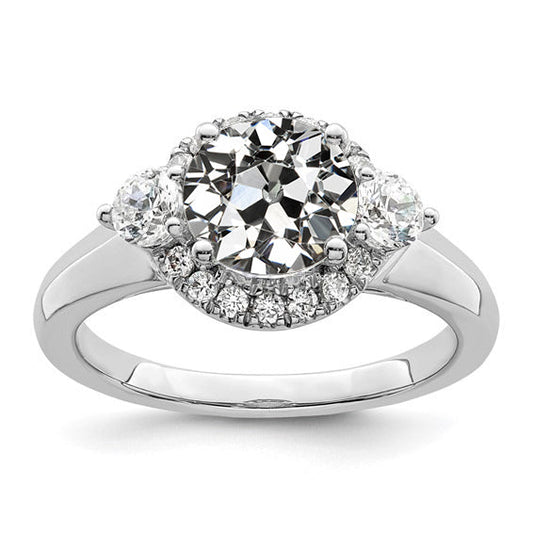 natural round diamond 4ct ring front view