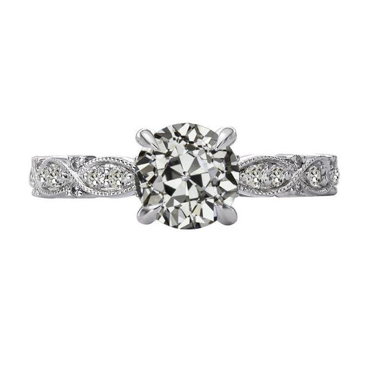 natural round diamond 4.50ct ring front view