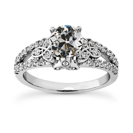 natural round diamond 4.75ct ring front view