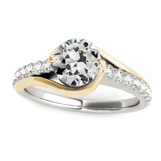 natural round diamond 4ct ring front view