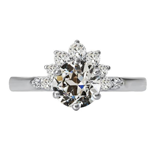 natural round diamond 5ct ring front view