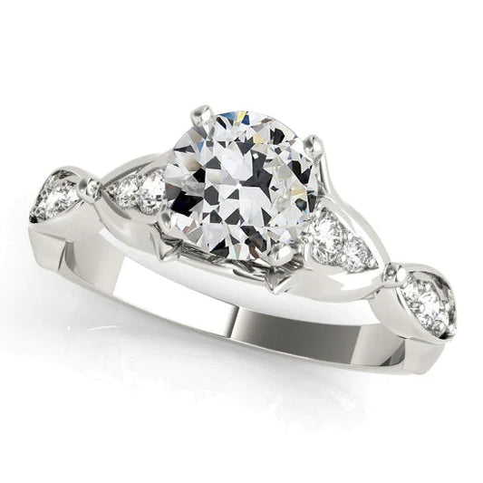 natural round diamond 3.25ct ring front view