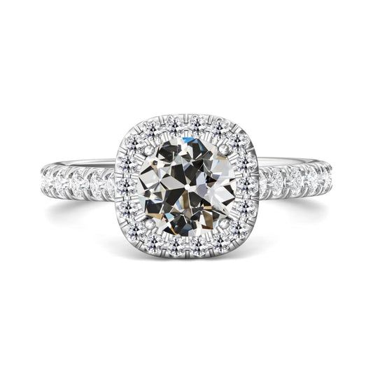 natural round diamond 5ct ring front view