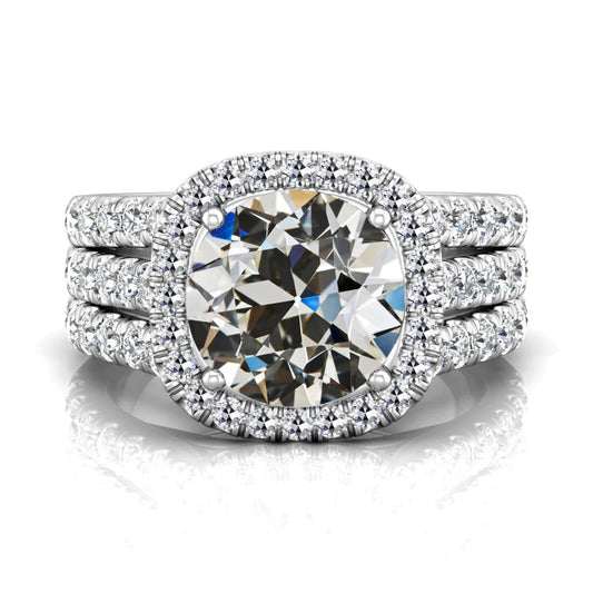 natural round diamond 8.50ct ring front view