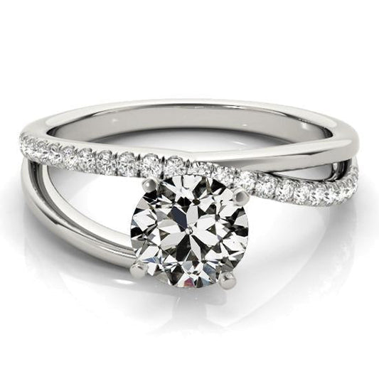natural round diamond 3.75ct ring front view