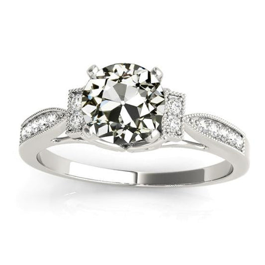 natural round diamond 3.50ct ring front view
