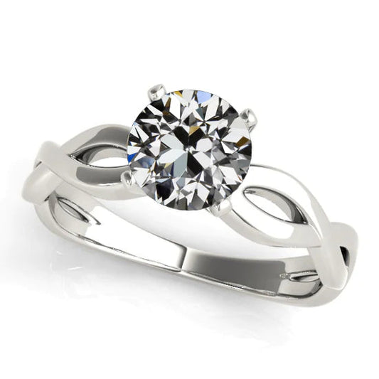 natural round diamond 2ct ring front view