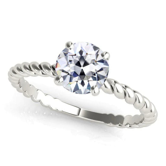 natural round diamond 2ct ring front view