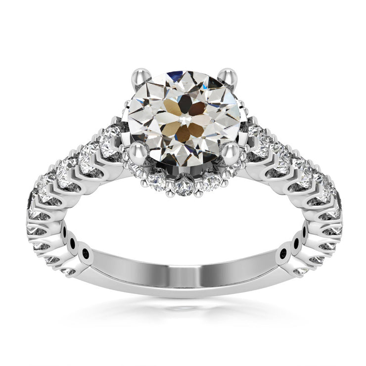 Round Old Cut Real Diamond Wedding Ring Gold Ladies Jewelry 8.50 Carats