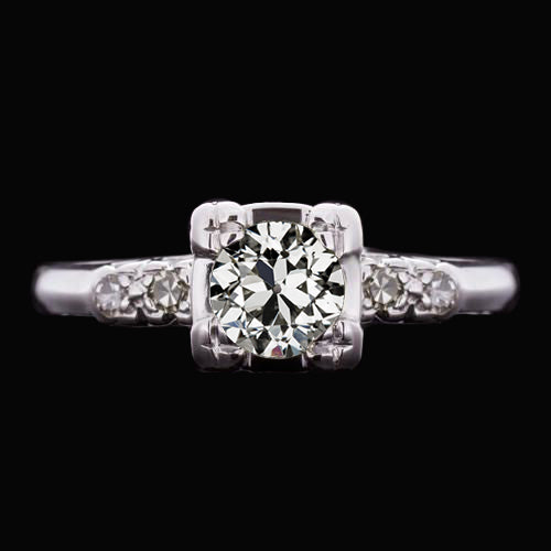 Round Old European Natural Diamond Wedding Ring 1.50 Carats 14K Gold