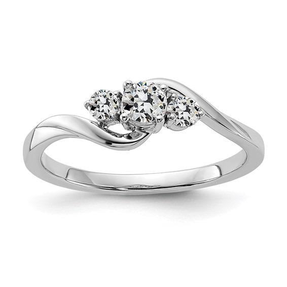 Round Old Mine Cut Genuine Diamond 3 Stone Ring Twisted Shank 1.50 Carats