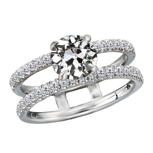 natural round diamond 4.50ct ring front view