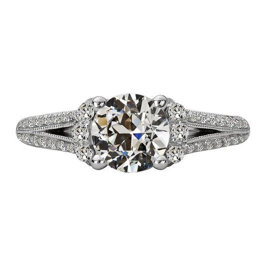 natural round diamond 4ct ring front view