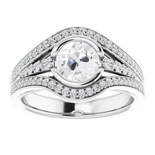 natural round diamond 7ct ring front view